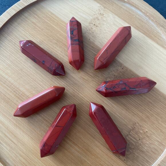 Eight Brachiated Jasper Double Points - Picture 1 of 2